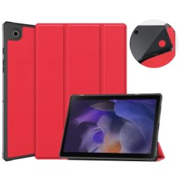 LEATHER Samsung Galaxy Tab A8 flip tok (SM-X205 / SM-X200) piros