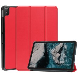 LEATHER Flip tok Nokia T20 piros