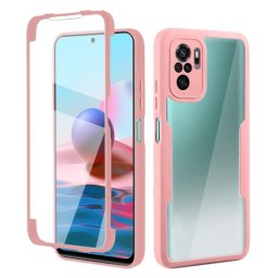 DUAL Kétoldalas borítás Xiaomi Redmi Note 10 / Note 10s rózsaszín fóliával