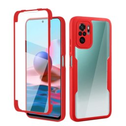 DUAL Kétoldalas borítás Xiaomi Redmi Note 10 / Note 10s piros fóliával