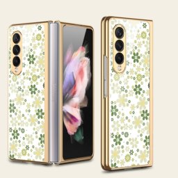 GKK GLASS Védőburkolat Samsung Galaxy Z Fold 3 5G GREEN FLORA L