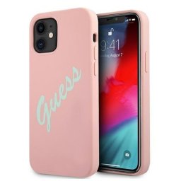 GUESS SILICONE VINTAGE tok Apple iPhone 12 mini rózsaszín