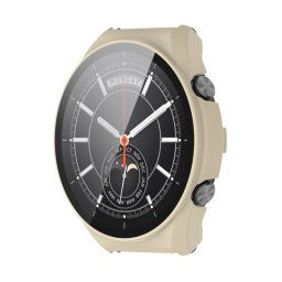 Műanyag borítás védőüveggel Xiaomi Watch S1 bézs színűre