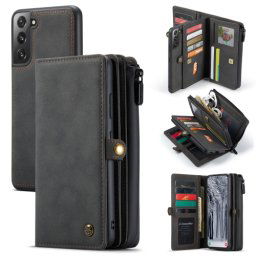 WALLET védőburkolat pénztárcával 2 az 1-ben Samsung Galaxy S22 Plus 5G fekete-szürke készülékhez