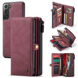 WALLET védőburkolat 2 az 1-ben pénztárcával Samsung Galaxy S22 5G Red telefonhoz