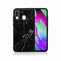 PROTEMIO MY ART Védőburkolat Samsung Galaxy A40 BLACK MARBLE (142)