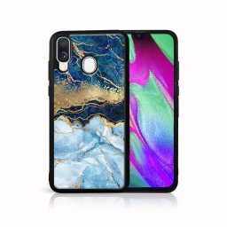 PROTEMIO MY ART Védőburkolat Samsung Galaxy A40 BLUE MARBLE (141)