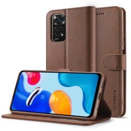 IMEEKE Wallet tok Xiaomi Redmi Note 11 Pro készülékhez sötétbarna