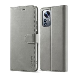 IMEEKE Wallet tok Xiaomi 12 Pro szürke színű