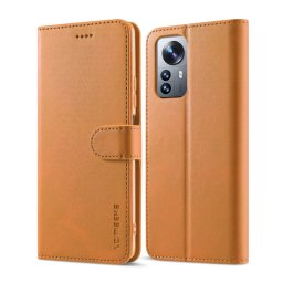 IMEEKE Wallet tok Xiaomi 12 Pro telefonhoz világosbarna