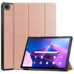 BŐR Flip borítás Lenovo Tab M10 Plus 3. generációs rozéarany színben