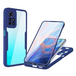DUAL Kétoldalas burkolat fóliával Xiaomi Poco M4 Pro 5G / Redmi Note 11S 5G kék