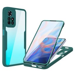 DUAL Kétoldalas burkolat fóliával Xiaomi Poco M4 Pro 5G / Redmi Note 11S 5G zöld