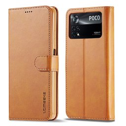 IMEEKE Wallet tok Xiaomi Poco X4 Pro 5G világosbarna