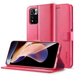 IMEEKE Wallet tok Xiaomi Redmi Note 11 Pro+ 5G rózsaszín