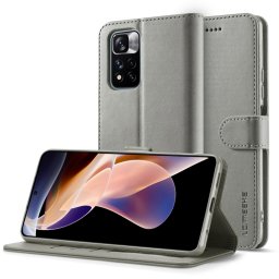 IMEEKE Wallet tok Xiaomi Redmi Note 11 Pro+ 5G szürke