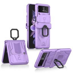 GKK CAMSHIELD Védőburkolat Samsung Galaxy Z Flip 3 5G lila telefonhoz