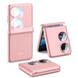 GKK MAGNETIC Műanyag borítás Huawei P50 Pocket rózsaszín