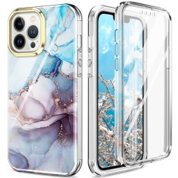 DUAL ART Tartós borító Apple iPhone 13 Pro Max VILÁGKÉK MÁRVÁNY