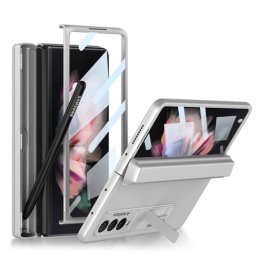 GKK BOX Védőburkolat állvánnyal Samsung Galaxy Z Fold 3 5G ezüst