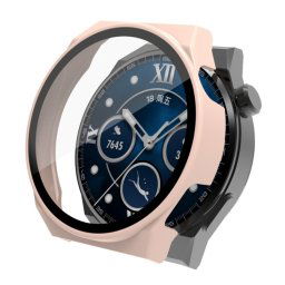 Műanyag borítás védőüveggel Huawei Watch GT 3 Pro 46mm rózsaszín