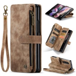 PÉNZTÁRCSA Védőhuzat pénztárcával 2 az 1-ben Samsung Galaxy Z Fold 3 5G barna