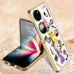 GKK GLASS Védőhuzat Huawei P50 Pocket COSMETICS tartóval