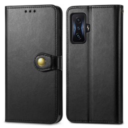 LEATHER BUCKLE Pénztárca tok Xiaomi Poco F4 GT fekete
