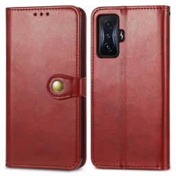 LEATHER BUCKLE Pénztárca tok Xiaomi Poco F4 GT piros