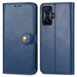 LEATHER BUCKLE Pénztárca tok Xiaomi Poco F4 GT kék