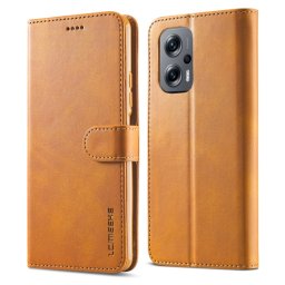 IMEEKE Wallet huzat Xiaomi Poco X4 GT világosbarna