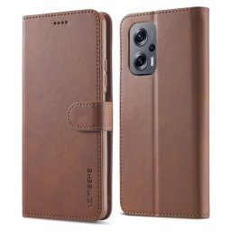 IMEEKE Wallet tok Xiaomi Poco X4 GT sötétbarna