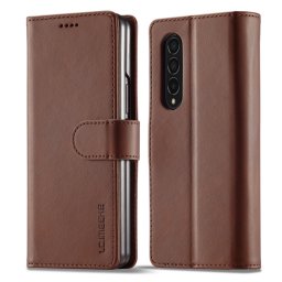 IMEEKE Wallet tok Samsung Galaxy Z Fold4 5G sötétbarna