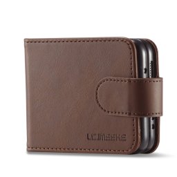IMEEKE Wallet tok Samsung Galaxy Z Flip4 5G sötétbarna