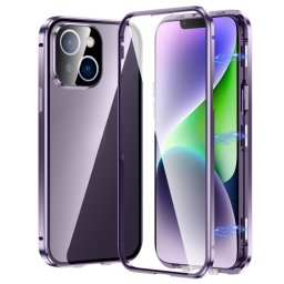 Mágneses borító 360 Apple iPhone 14 lila készülékhez