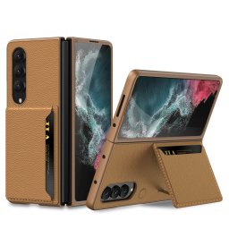 GKK CARD Bőr tok Samsung Galaxy Z Fold 4 5G barna