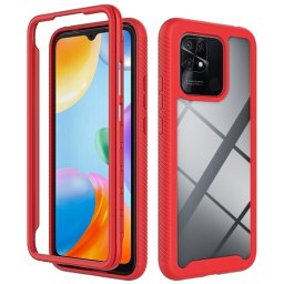 DUAL Kétoldalas borítás Xiaomi Redmi 10C piros telefonhoz