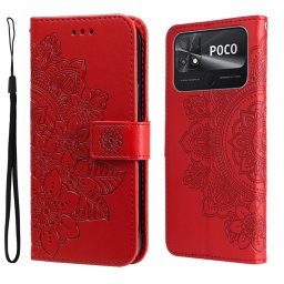ART MANDALA Wallet tok Xiaomi Poco C40 piros