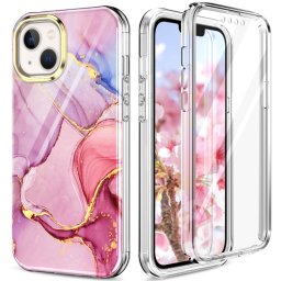 DUAL MARBLE Tartós borító Apple iPhone 14 Plus PINK MARBLE