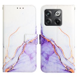 ART MARBLE pénztárca huzat OnePlus 10T 5G WHITE PURPLE