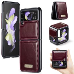 CASEME LEATHER Műanyag borítás Samsung Galaxy Z Flip 4 5G piros