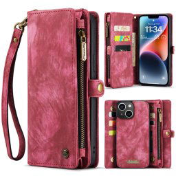 WALLET Védőtok pénztárcával 2 az 1-ben Apple iPhone 14 piros