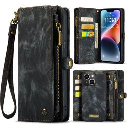 WALLET Védőtok pénztárcával 2 az 1-ben Apple iPhone 14 fekete