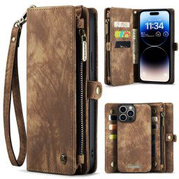 WALLET Védőtok pénztárcával 2 az 1-ben Apple iPhone 14 Pro Max barna