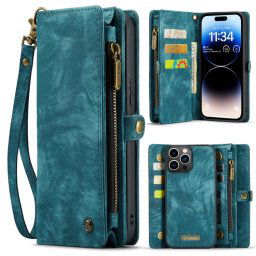 WALLET Védőtok pénztárcával 2 az 1-ben Apple iPhone 14 Pro Max kék
