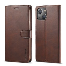 IMEEKE Wallet tok Apple iPhone 14 sötétbarna