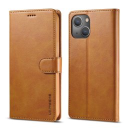 IMEEKE Wallet tok Apple iPhone 14 világosbarna