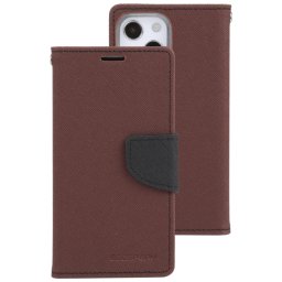 MERCURY FANCY Pénztárca tok Apple iPhone 14 Plus barna