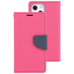 MERCURY FANCY Pénztárca tok Apple iPhone 14 sötét rózsaszín