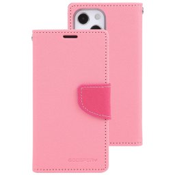 MERCURY FANCY Pénztárca tok Apple iPhone 14 világos rózsaszín